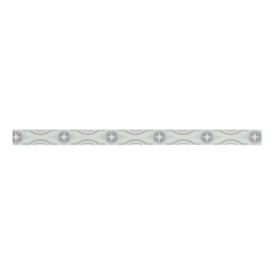 Ruban Gros-grain Carreaux Floraux Pastel Verts