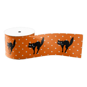 Ruban Gros-grain Chat effrayé d'Halloween