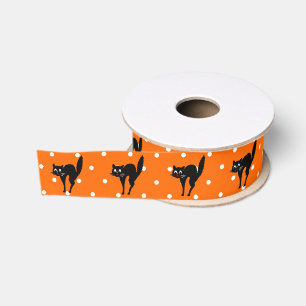 Ruban Gros-grain Chat Halloween Scaredy