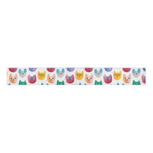 Ruban Gros-grain Chats aquarelles et amis