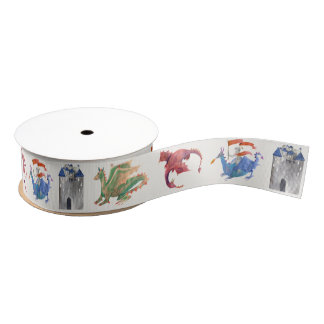 Ruban Gros-grain Chevalier et Dragon