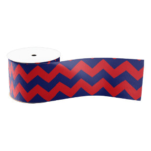 Ruban Gros-grain Chevron (bleu et rouge marine) Grosgrain Ribbon
