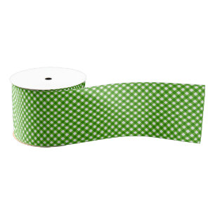 RUBAN GROS-GRAIN CHEX 2 PISCINE VERTE EN RIBBON
