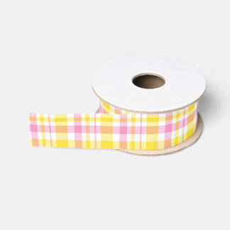 Ruban Gros-grain Chic Shabby rose et jaune