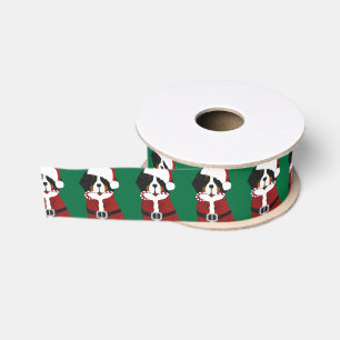 Ruban Gros-grain Chien de montagne bernois Père Noël Paws