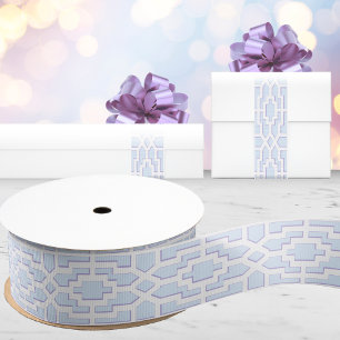Ruban Gros-grain Chippendale Fret en bleu et violet