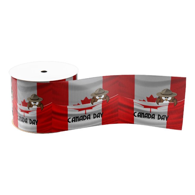 Ruban Gros-grain Chouette de la fête du Canada (Bobine)