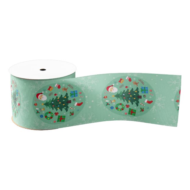 Ruban Gros-grain Christmas Illustrations Holiday (Bobine)