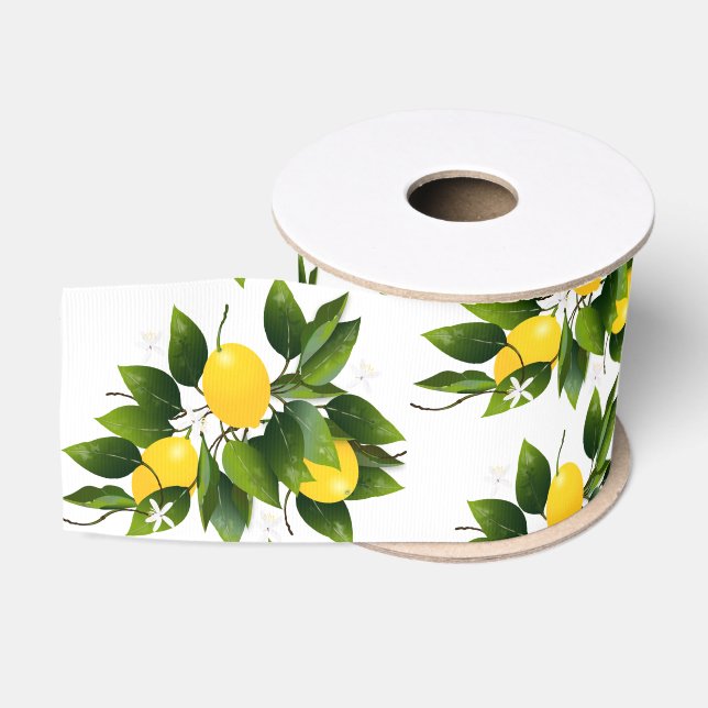 Ruban Gros-grain Citrus citron Fruit Floral Jardin botanique (Bobine)
