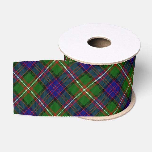 Ruban Gros-grain Clanranald tartan bleu vert plaid (Bobine)