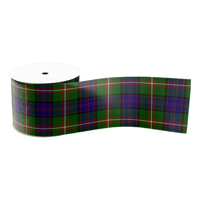 Ruban Gros-grain Clanranald tartan bleu vert plaid (Bobine)
