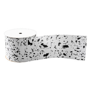 Ruban Gros-grain Classé en marbre vintage terrazzo design monochro