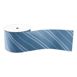 Ruban Gros-grain Classique Clair Bleu foncé Stripes Motif