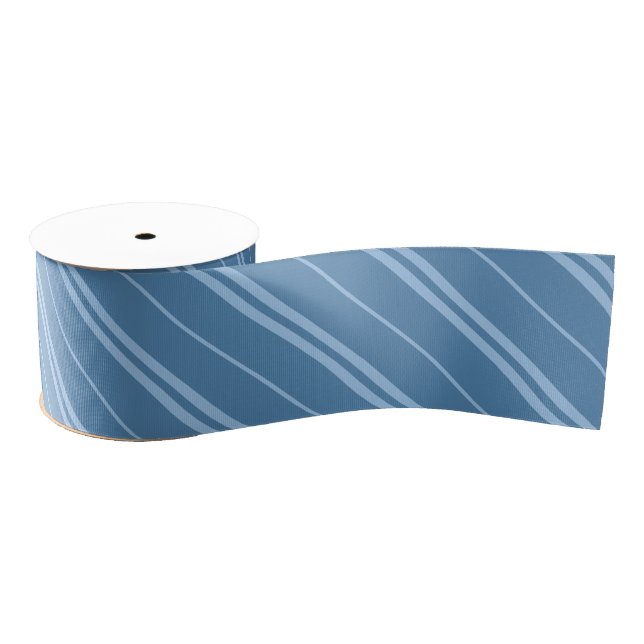 Ruban Gros-grain Classique Clair Bleu foncé Stripes Motif (Bobine)