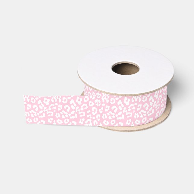 Ruban Gros-grain Copie rose de guépard de léopard (Bobine)