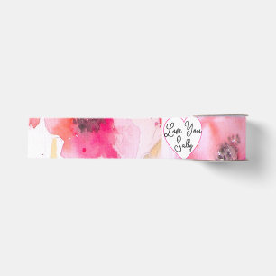 Ruban Gros-grain Coquelicot Rouge Poppies Fleur Floral Aquarelle Fe