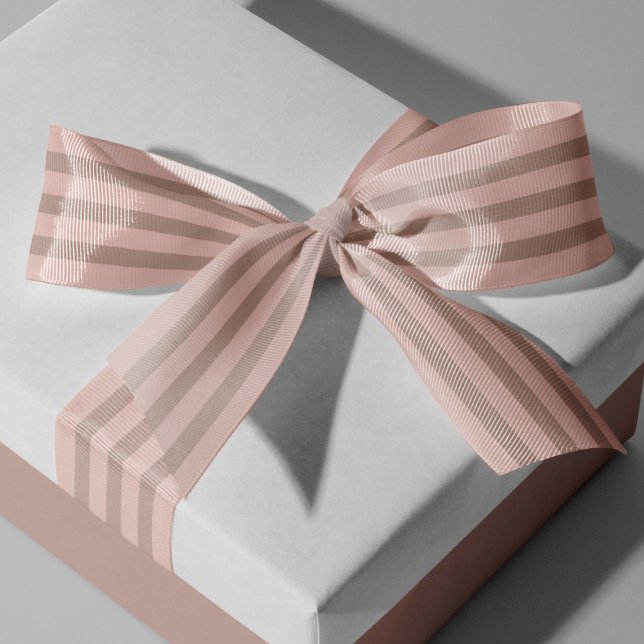 Ruban Gros-grain Couleurs FFCEC7 et D6AEA3 (Blush Pink Beige Stripes Colors FFCEC7 and D6AEA3 Grosgrain Ribbon)