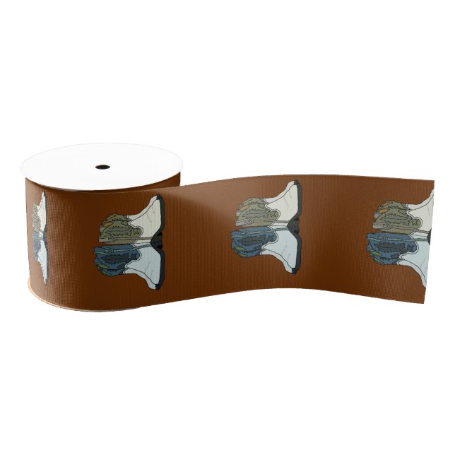 Ruban Gros-grain Couple de Cowboy Deux paire de bottes Pays Ouest (Bobine)