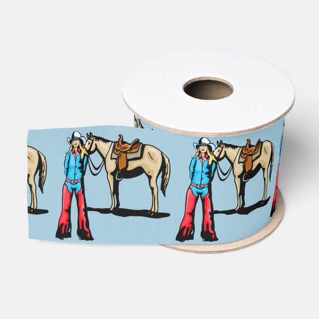 Ruban Gros-grain Cow-girl occidentale de ruban d'enveloppe de (Bobine)