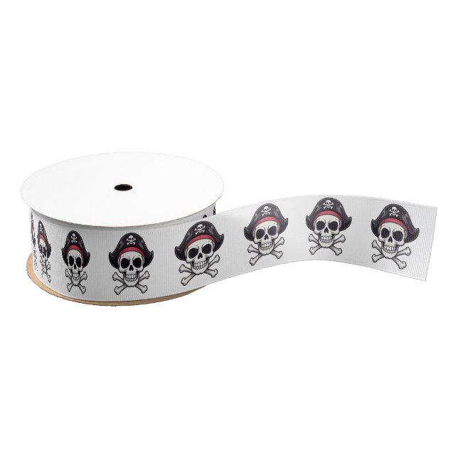 Ruban Gros-grain Crâne et os croisés (Bobine)