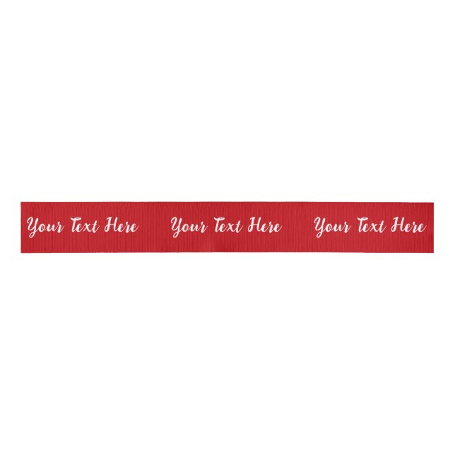 Ruban Gros-grain Custom Personalized Red Ribbon (Devant)