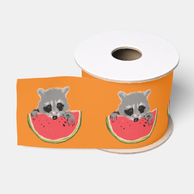 Ruban Gros-grain Cute Raccoon (Bobine)