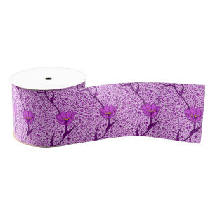 Ruban Gros-grain Damas Art Nouveau Tulipe, Violet et Orchidée