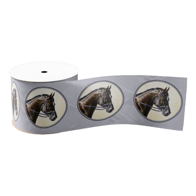 Ruban Gros-grain Dark Bay Sport Horse Grey (Bobine)