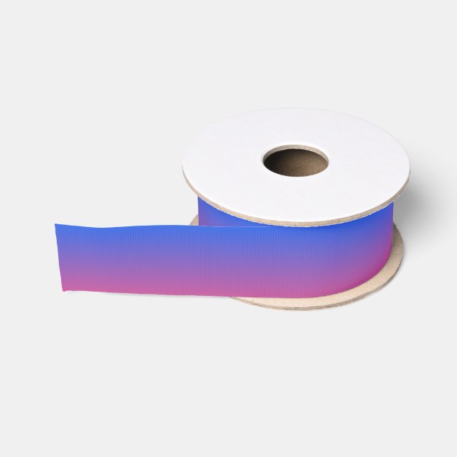 Ruban Gros-grain dégradé bleu et rose ombre (Bobine)