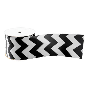 Ruban Gros-grain Design classique Chevron noir et blanc