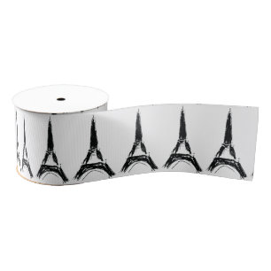 Ruban Gros-grain Dessin graphique de la Tour Eiffel