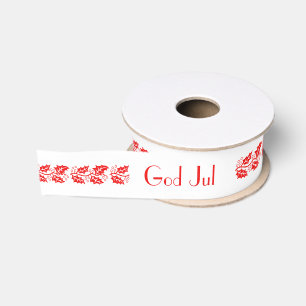 Ruban Gros-grain Dieu Jul hollies en rouge -