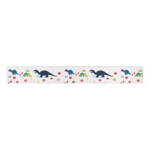 Ruban Gros-grain Dinosaures colorés mignon Motif