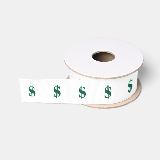 Ruban Gros-grain Dollar Signs (Bobine)