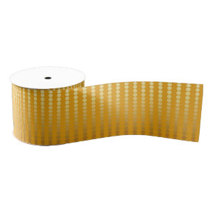 Ruban Gros-grain Dots satinés, or et moutarde jaune