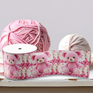 Ruban Gros-grain Douce Ours en Peluche au Crochet Fille Baby Shower