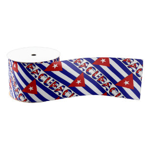 Ruban Gros-grain Drapeau cubain Cuba Bleu foncé Grandes