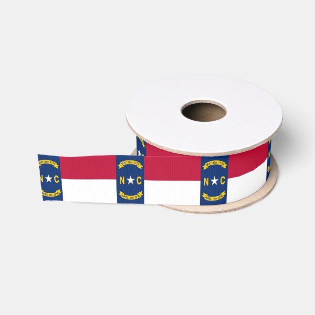 Ruban Gros-grain Drapeau de la Caroline du Nord (Bobine)