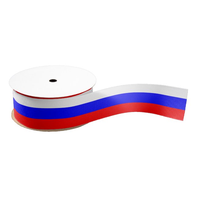Ruban Gros-grain Drapeau de la Russie / Bleu blanc rouge (Bobine)