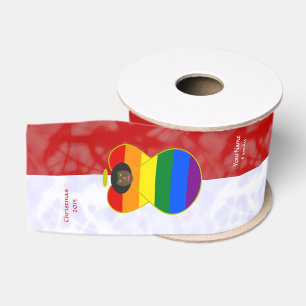 Ruban Gros-grain Drapeau de l'ange africain de la fierté gay person
