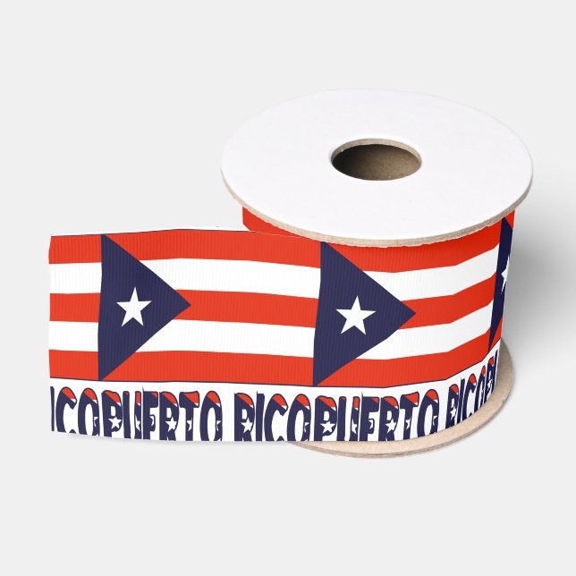 Ruban Gros-grain Drapeau Porto Rico et Porto Rico (Bobine)
