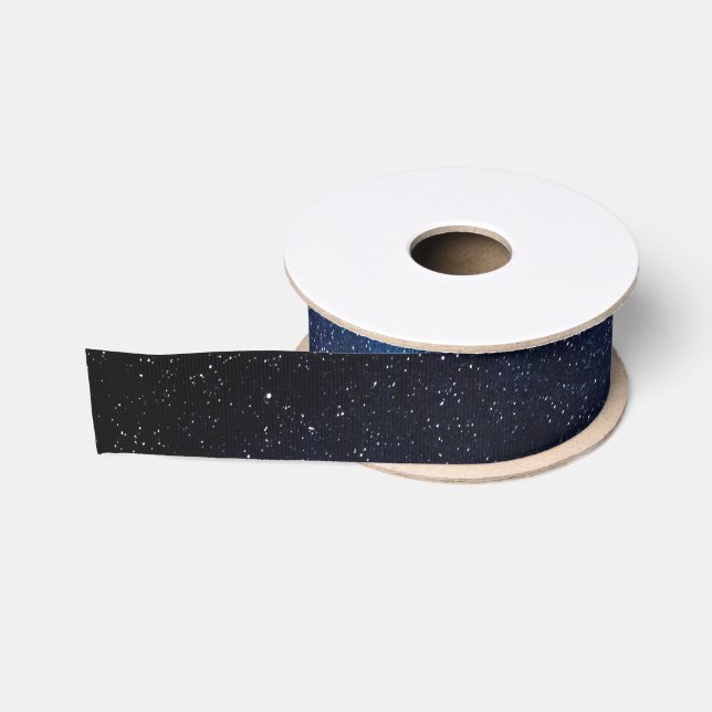 Ruban Gros-grain Elégant bleu Milkyway Galaxy Texture (Bobine)