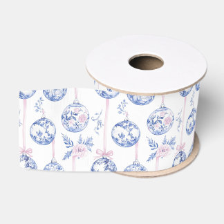 Ruban Gros-grain Élégants rubans de Noël en toile bleue et rose