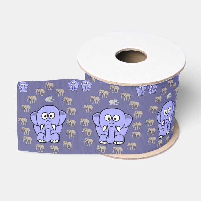 Ruban Gros-grain éléphants décoratifs en ruban (Bobine)