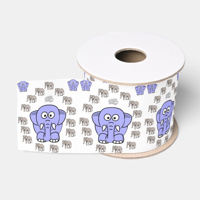 Ruban Gros-grain éléphants décoratifs en ruban (Bobine)