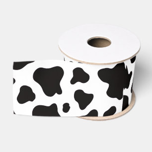 Ruban Gros-grain Faux cuir de vache noir et blanc