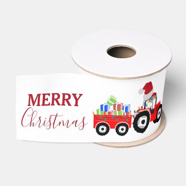 Ruban Gros-grain Ferme de camions Red Christmas Truck (Bobine)