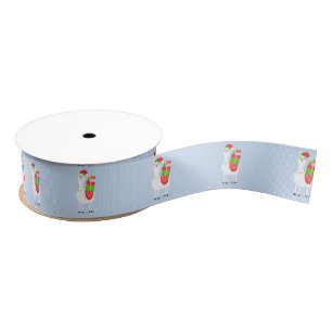 Ruban Gros-grain Festive Llama Christmas