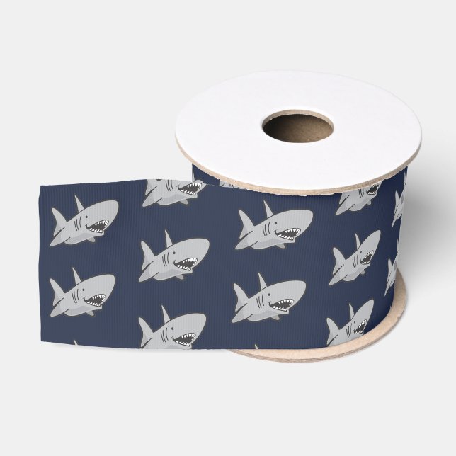 Ruban Gros-grain Fête d'anniversaire de requin Bleu Grosgrain Ruban (Bobine)
