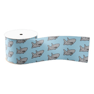 Ruban Gros-grain Fête d'anniversaire de requin Bleu Grosgrain Ruban